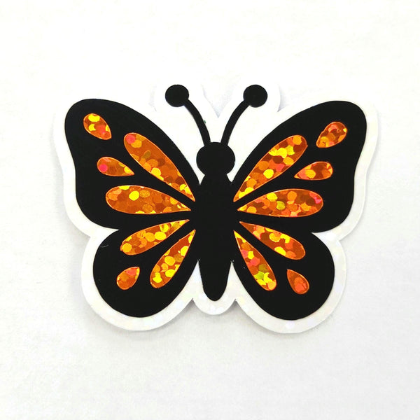 Mini Orange Monarch Butterfly Sticker Set, Die-Cut Vinyl butterflies for kids teachers planners and journals.