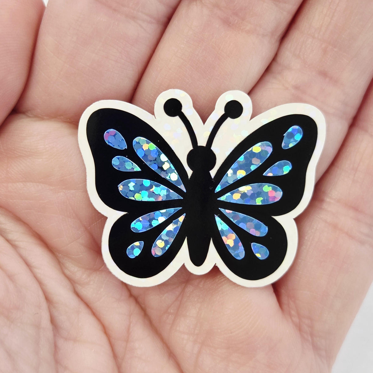 Glitter Vinyl Butterfly Die Cut Stickers for scrapbooks, greeting cards, journals and paper crafts.