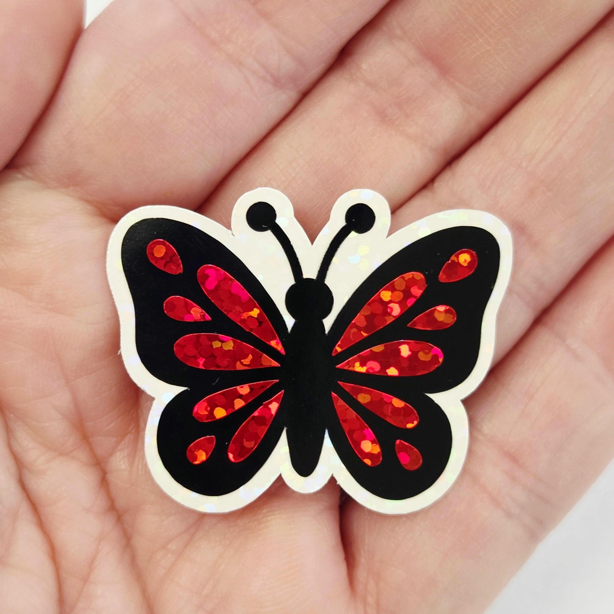Glitter Vinyl Butterfly Die Cut Stickers for scrapbooks, greeting cards, journals and paper crafts.