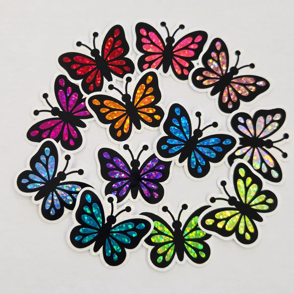 Mini Purple Butterfly Sticker Set, Die-Cut Vinyl butterflies for kids teachers planners and journals.