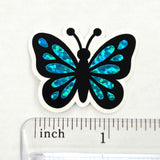 Mini Turquoise Butterfly Sticker Set, Die-Cut Sparkly Vinyl butterflies for kids teachers planners and journals.
