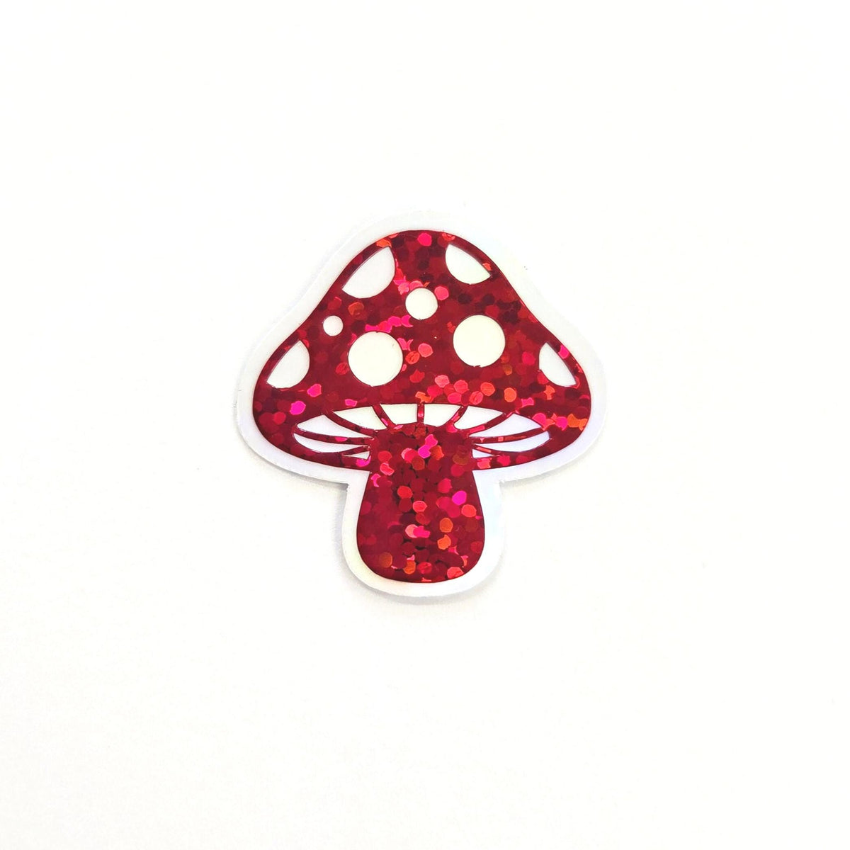 Glitter Mushroom Sticker Bundle, Die-Cut Woodland Fairycore Decals, Handmade Vinyl Toadstools