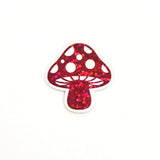 Glitter Mushroom Sticker Bundle, Die-Cut Woodland Fairycore Decals, Handmade Vinyl Toadstools