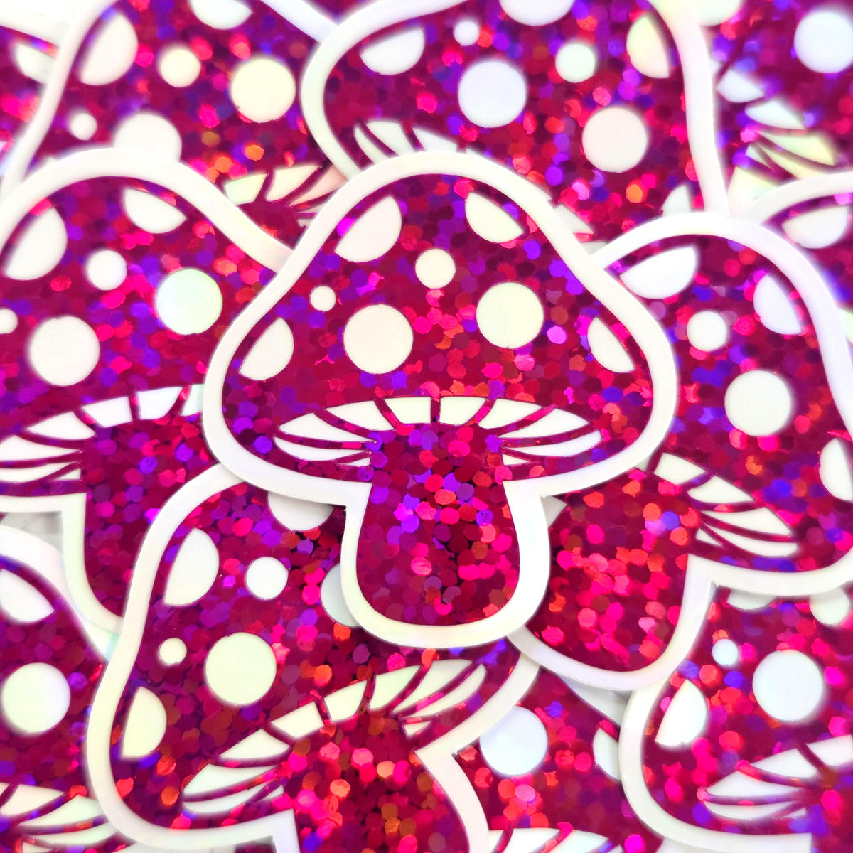 Turquoise Mushroom Stickers, Vinyl Die-Cuts for Woodland Fairycore DIY Crafts, Handmade Toadstools