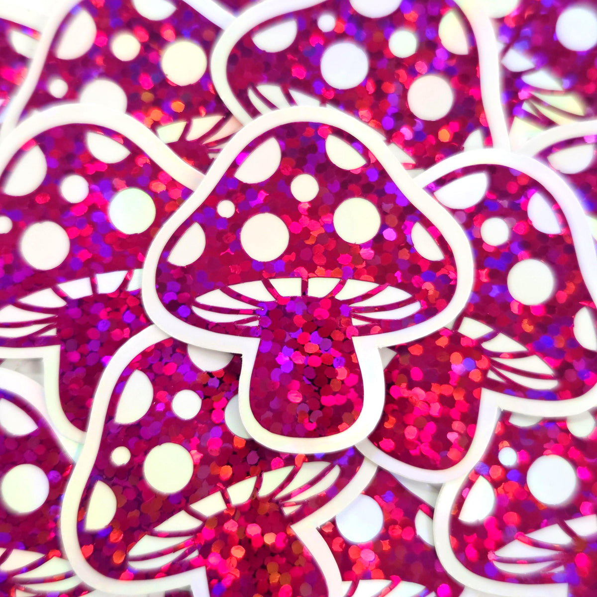 Red Mushroom Sticker Bundle, Die-Cut Woodland Fairycore Decals, Handmade Vinyl Toadstools