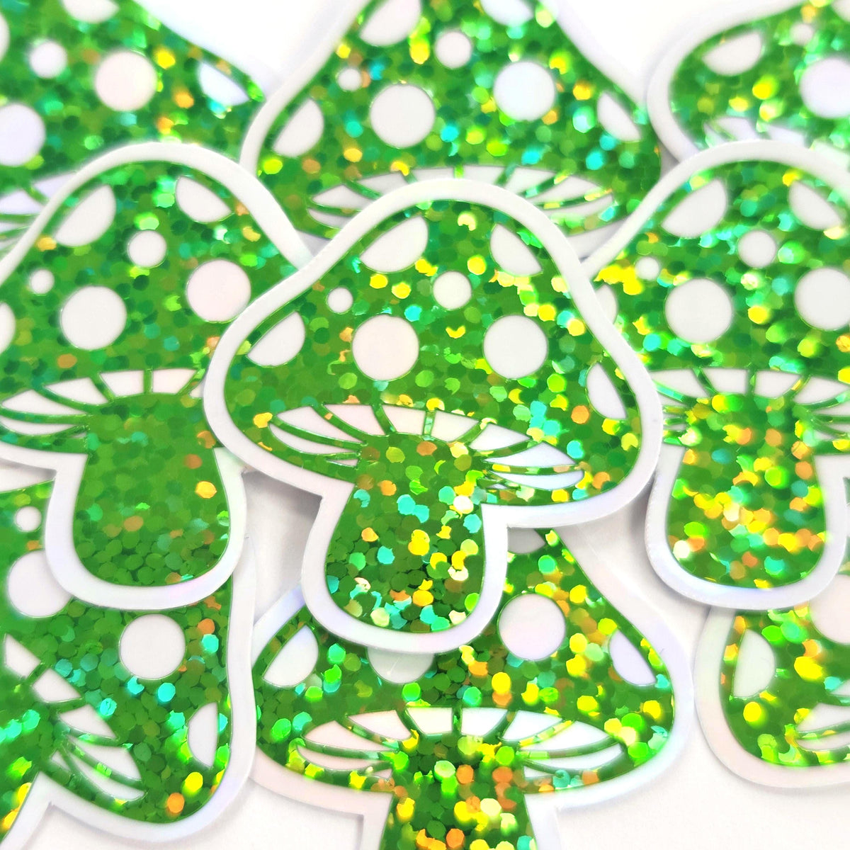 Orange Mushroom Sticker Bundle, Die-Cut Woodland Fairycore Decals, Handmade Vinyl Toadstools