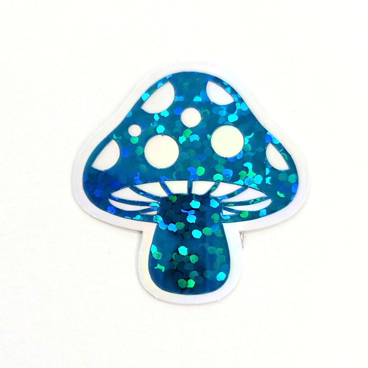 Turquoise Mushroom Stickers, Vinyl Die-Cuts for Woodland Fairycore DIY Crafts, Handmade Toadstools
