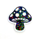 Black Mushroom Die Cut Stickers, Woodland Fairy Crafts, Handmade Sparkly Vinyl Toadstools