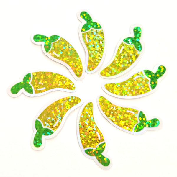 Jalapeno Peppers Die Cut Stickers, Set of Vegetable Garden Vinyl Decals, spicy food label