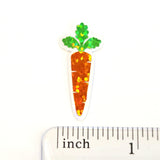Mini Orange Carrot Stickers Set for summer garden journals, craft projects, bakery labels and recipes cards