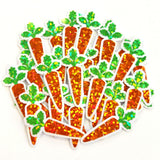 Mini Orange Carrot Stickers Set for summer garden journals, craft projects, bakery labels and recipes cards