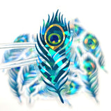 Peacock Feathers Sparkly Sticker Bundle, die cut stickers for summer festival journal page embellishments, boho decor