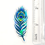 Peacock Feathers Sparkly Sticker Bundle, die cut stickers for summer festival journal page embellishments, boho decor