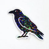 Raven Sticker Bundle, black crow bird shaped die cut stickers for goth Halloween crafts and journal embellishments,