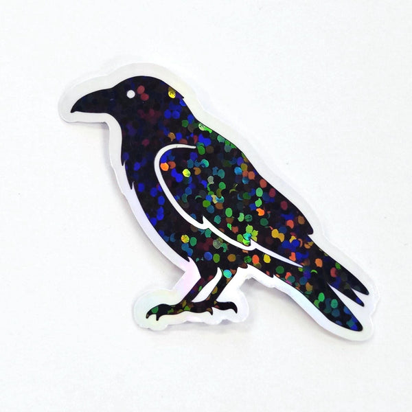 Raven Sticker Bundle, black crow bird shaped die cut stickers for goth Halloween crafts and journal embellishments,