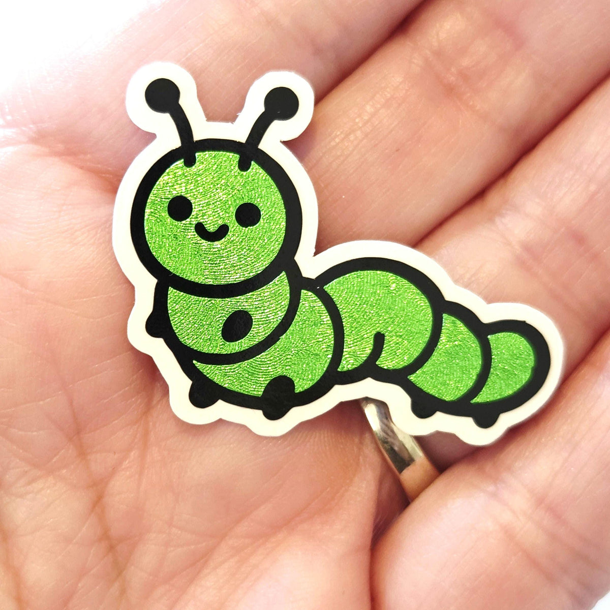 Cute Purple Caterpillar Sticker Bundle, set of die-cut mini bug stickers for kids