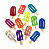 Pink Popsicle Stickers, set of 24 Sparkly Ice Pop Die Cut Stickers for Birthday Party Invitations, Envelopes, and Summer Scrapbook pages.