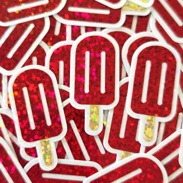Popsicle Die Cut Stickers, Set of sparkly Ice Pop Stickers for Summer Birthday Party Invitations, Envelope Seals, and Scrapbook pages.
