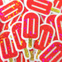 Pink Popsicle Stickers, set of 24 Sparkly Ice Pop Die Cut Stickers for Birthday Party Invitations, Envelopes, and Summer Scrapbook pages.