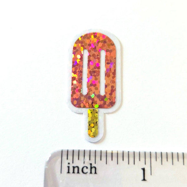 Popsicle Die Cut Stickers, Set of sparkly Ice Pop Stickers for Summer Birthday Party Invitations, Envelope Seals, and Scrapbook pages.
