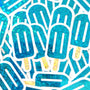 Turquoise Popsicle Stickers, set of 24 Sparkly Ice Pop Die Cut Stickers for Birthday Party Invitations, Envelopes, and Summer Scrapbook page