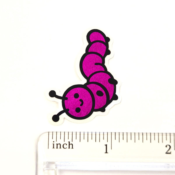 Hot Pink Caterpillar Sticker, Die-Cut Vinyl Bug decals for kids teachers journals planners laptops