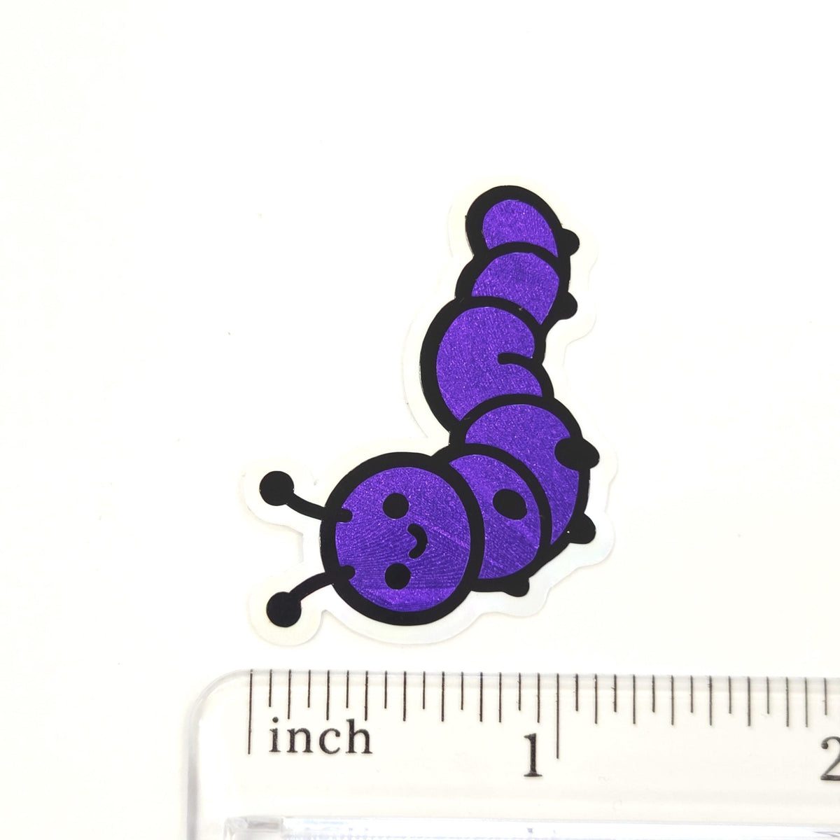 Cute Purple Caterpillar Sticker Bundle, set of die-cut mini bug stickers for kids