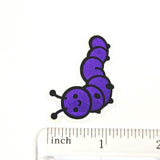 Cute Purple Caterpillar Sticker Bundle, set of die-cut mini bug stickers for kids