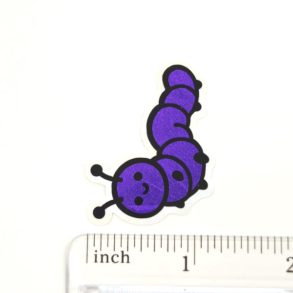 Cute Purple Caterpillar Sticker Bundle, set of die-cut mini bug stickers for kids