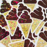 Mini Purple Ice Cream Cone Die Cut Stickers, set of 20 sparkly embellishments for DIY Crafts, choose colors