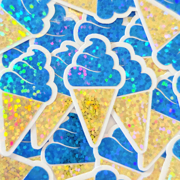 Mini Green Ice Cream Cone Die Cut Stickers, set of 20 for crafts, scrapbooking and journals.