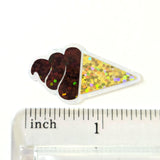 Glitter Ice Cream Cone Stickers, Multi-Color Vinyl Die Cuts for Crafts, Journals, Planners