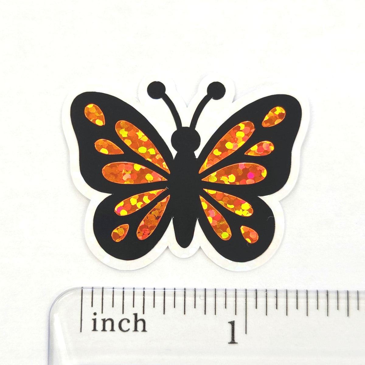 Mini Orange Monarch Butterfly Sticker Set, Die-Cut Vinyl butterflies for kids teachers planners and journals.