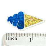 Mini Blue Ice Cream Cone Die Cut Stickers, set of 20 embellishments for scrapbooks, journals, planners, greeting cards and craft projects