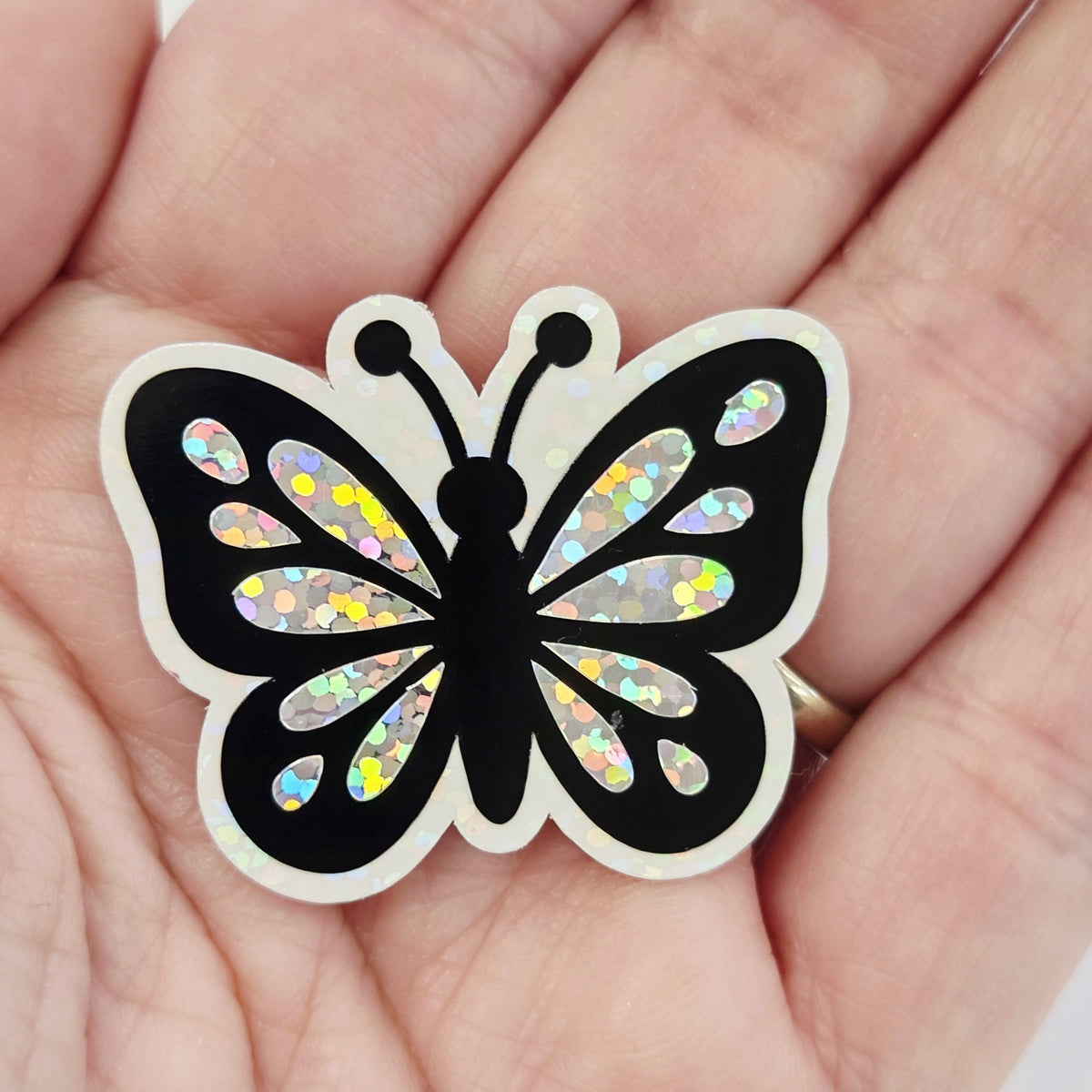 Glitter Vinyl Butterfly Die Cut Stickers for scrapbooks, greeting cards, journals and paper crafts.
