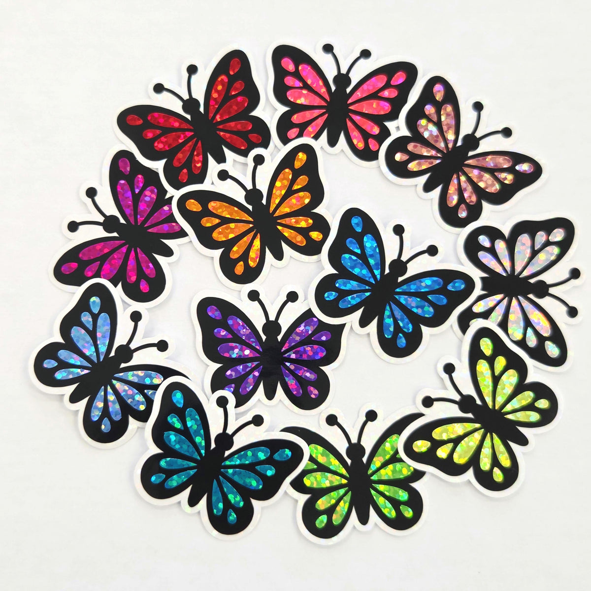 Glitter Vinyl Butterfly Die Cut Stickers for scrapbooks, greeting cards, journals and paper crafts.