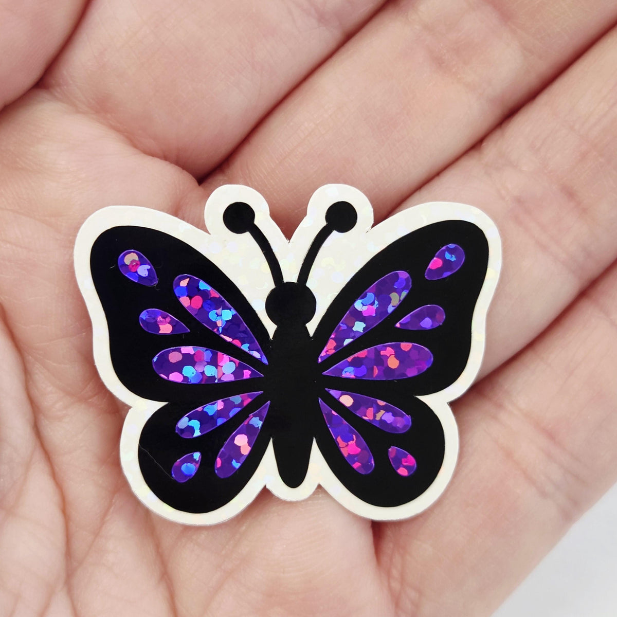 Mini Purple Butterfly Sticker Set, Die-Cut Vinyl butterflies for kids teachers planners and journals.