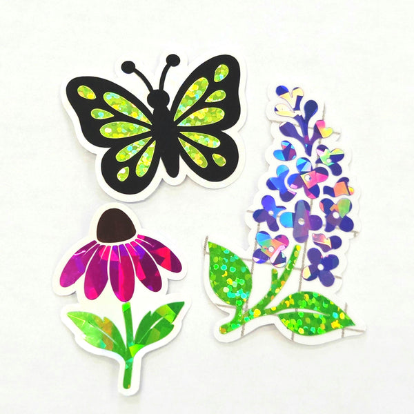 Mini Yellow Butterfly Sticker Set, Die-Cut Vinyl butterflies for kids teachers planners and journals.