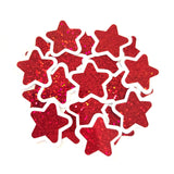 Red Glitter Star Stickers, Vinyl Die Cuts, set of 30 stars for crafts, journals, scrapbooks and classroom projects.