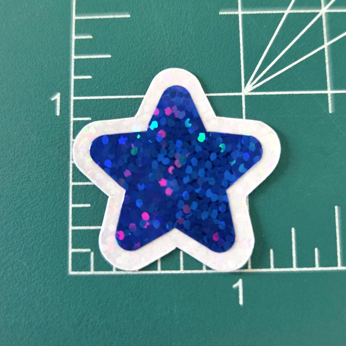 Blue Star Die Cut Stickers, set of 30 Sparkly Stars for crafts, journals, scrapbooks and classroom projects.