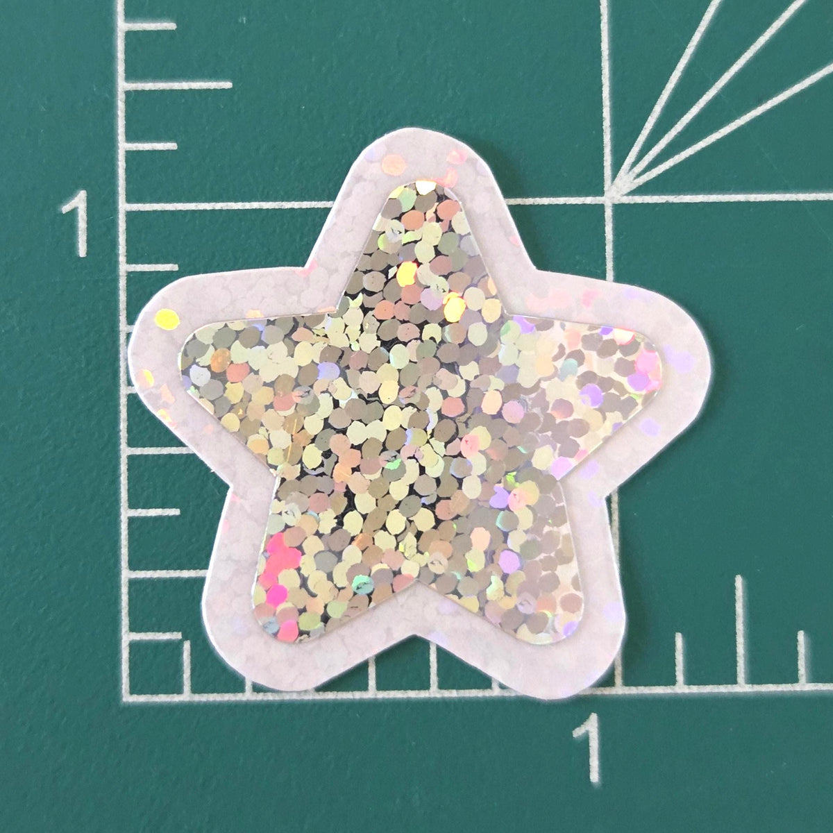 Silver Glitter Star Die Cut Stickers, set of 30 sparkly stars for crafts, journals, scrapbooks and classroom projects.