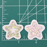 Silver Star Die Cut Stickers, set of 30 sparkly vinyl glitter stars for crafts, journals, scrapbooks and classroom projects.