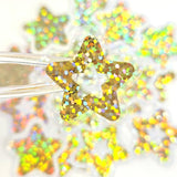Gold Glitter Star Die Cut Stickers, set of 30 sparkly stars for crafts, journals, scrapbooks and classroom projects.