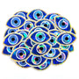 Blue Evil Eye Die Cut Sticker Set for DIY crafts, scrapbook decorations and greeting cards, good luck symbol.
