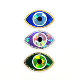 Purple Evil Eye Die Cut Sticker Set for DIY crafts, scrapbook decorations and greeting cards, good luck symbol.
