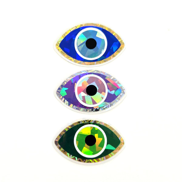 Purple Evil Eye Die Cut Sticker Set for DIY crafts, scrapbook decorations and greeting cards, good luck symbol.