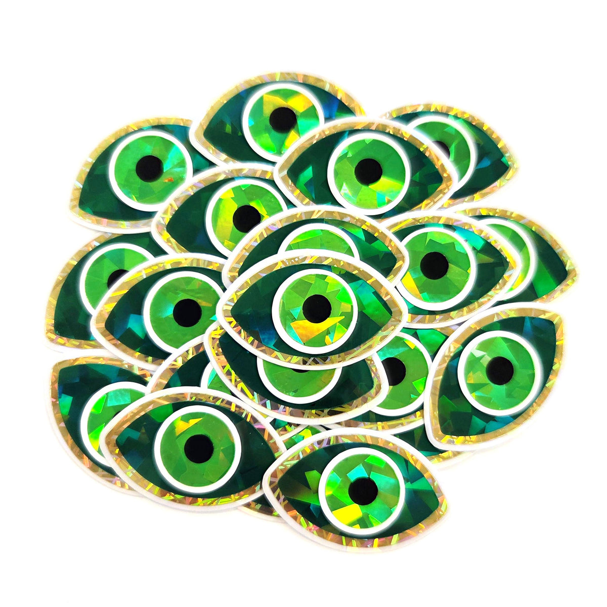 Blue Evil Eye Die Cut Sticker Set for DIY crafts, scrapbook decorations and greeting cards, good luck symbol.