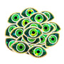 Green Evil Eye Die Cut Sticker Set for DIY crafts, scrapbook decorations and greeting cards, good luck symbol.