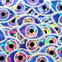 Purple Evil Eye Die Cut Sticker Set for DIY crafts, scrapbook decorations and greeting cards, good luck symbol.