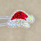Sparkly Santa Hat Die Cut Stickers, Christmas Craft Vinyl Decals